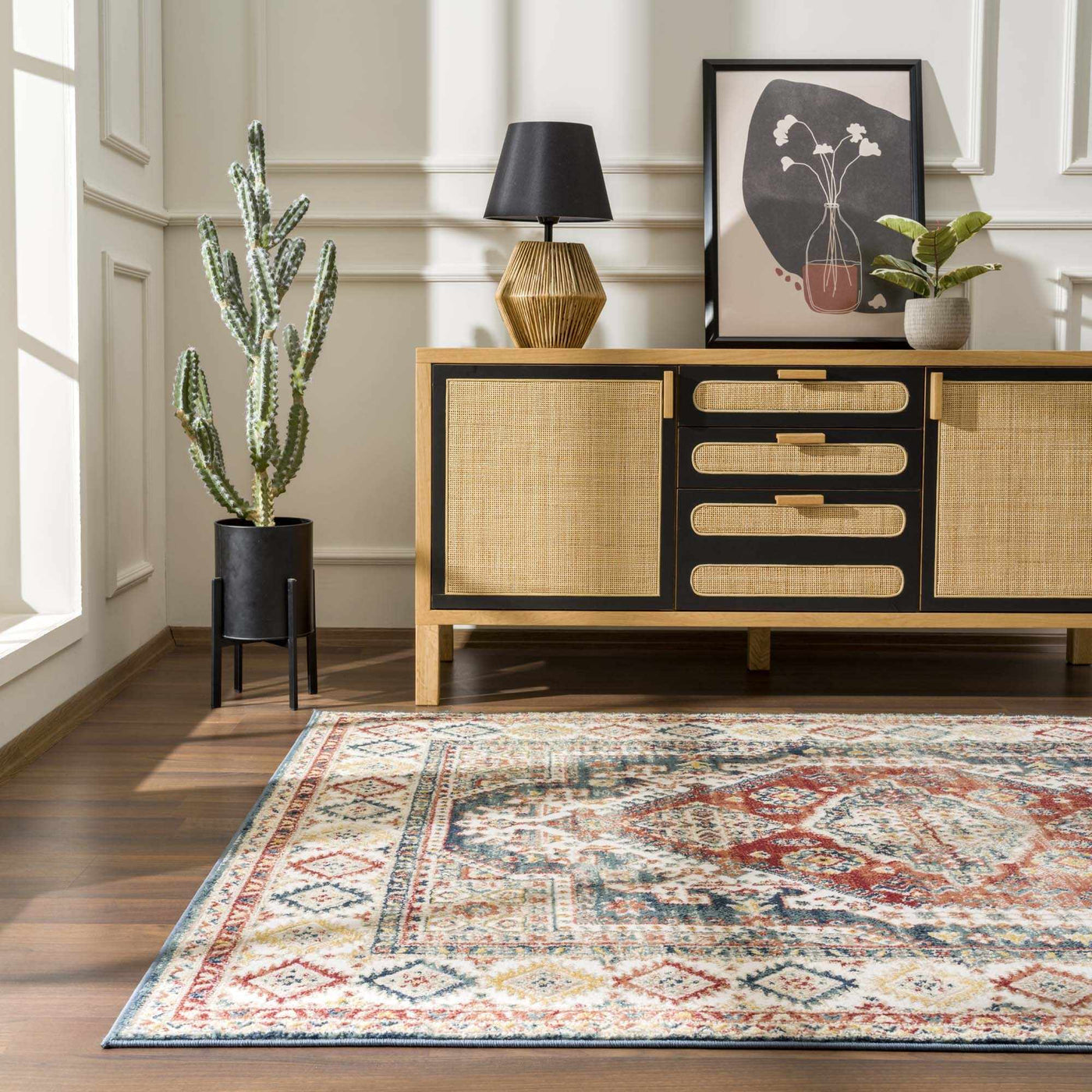 Brend Rust Medallion Area Rug - Clearance by Boutique Rugs