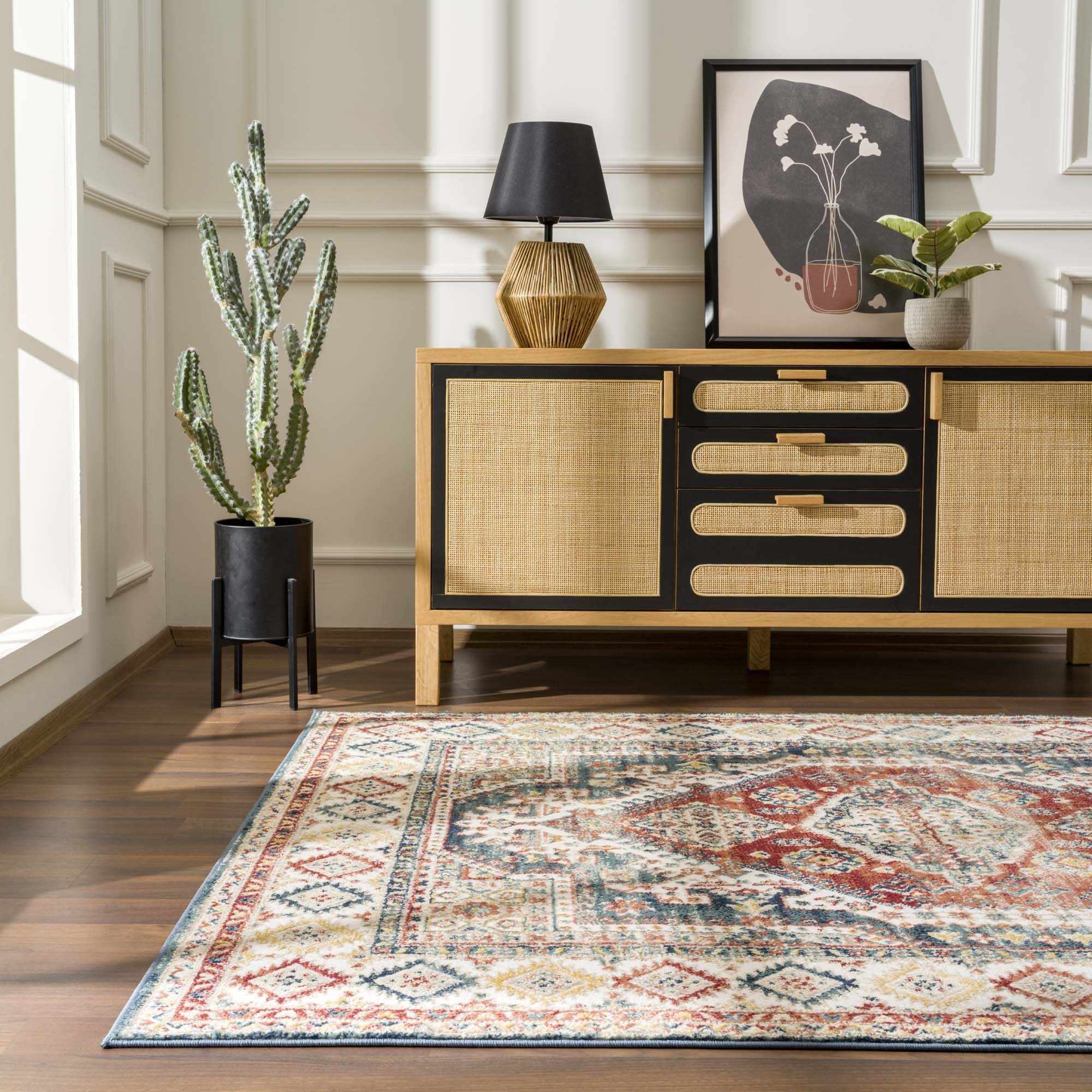 Brend Rust Medallion Area Rug - Clearance by Boutique Rugs