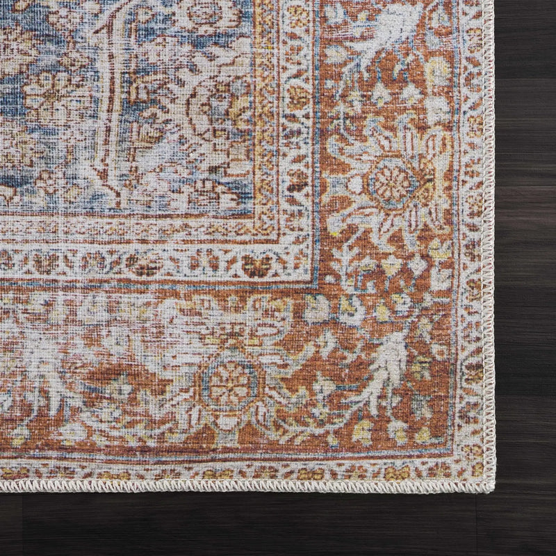 Rust Mair Traditional Washable Area Rug - Clearance by Boutique Rugs