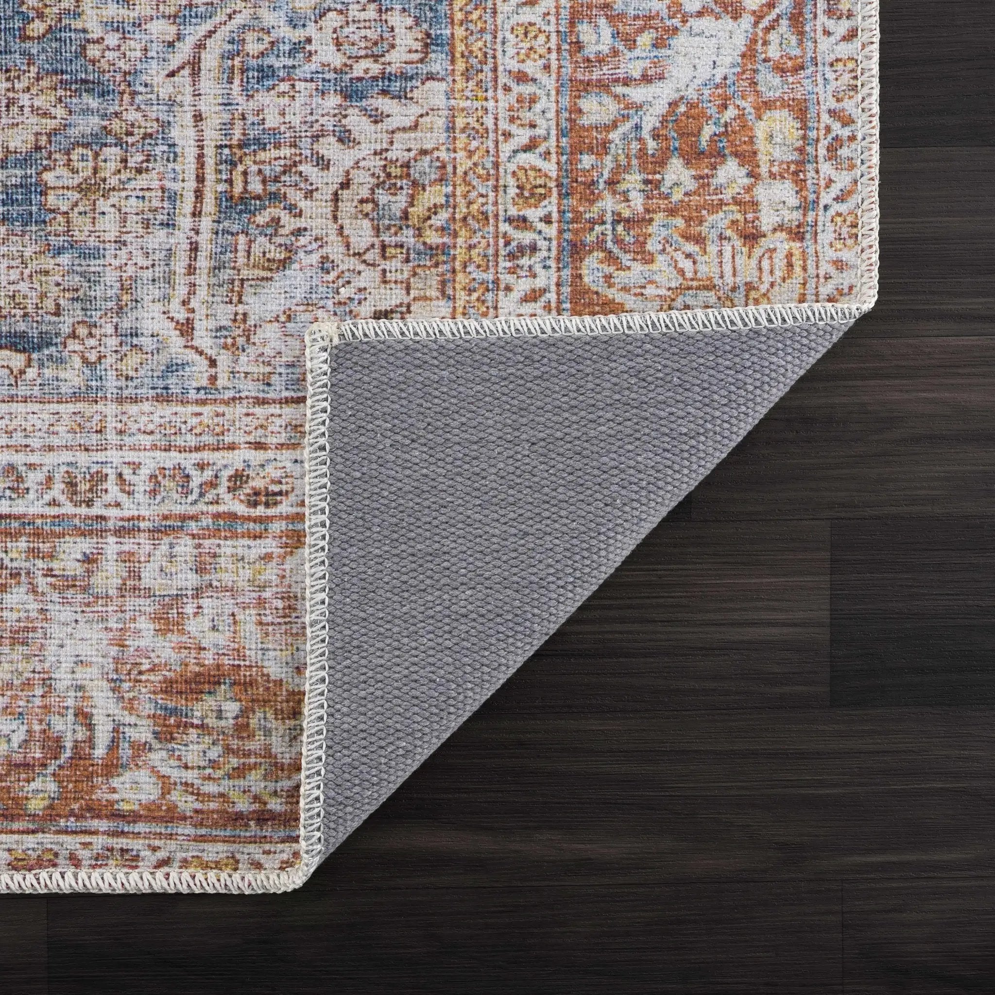 Rust Mair Traditional Washable Area Rug - Clearance by Boutique Rugs