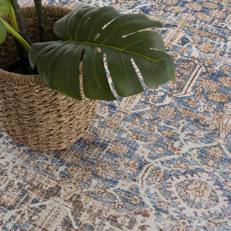 Rust Mair Traditional Washable Area Rug - Clearance by Boutique Rugs