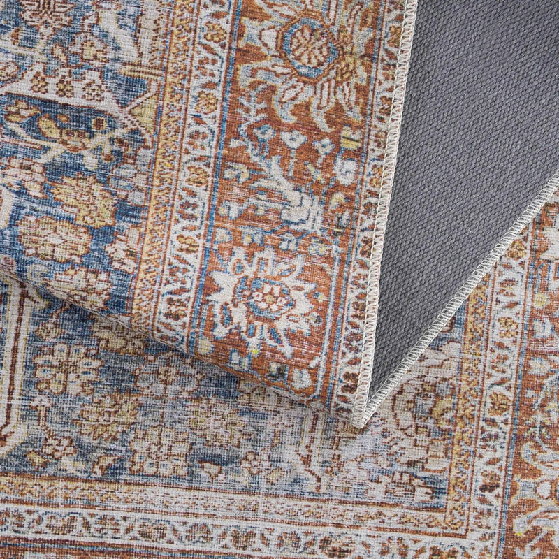 Rust Mair Traditional Washable Area Rug - Clearance by Boutique Rugs