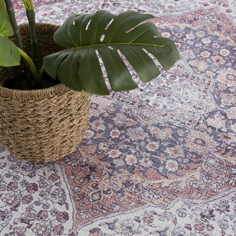 Red Cael Tumble Dry Washable Rug - Clearance by Boutique Rugs