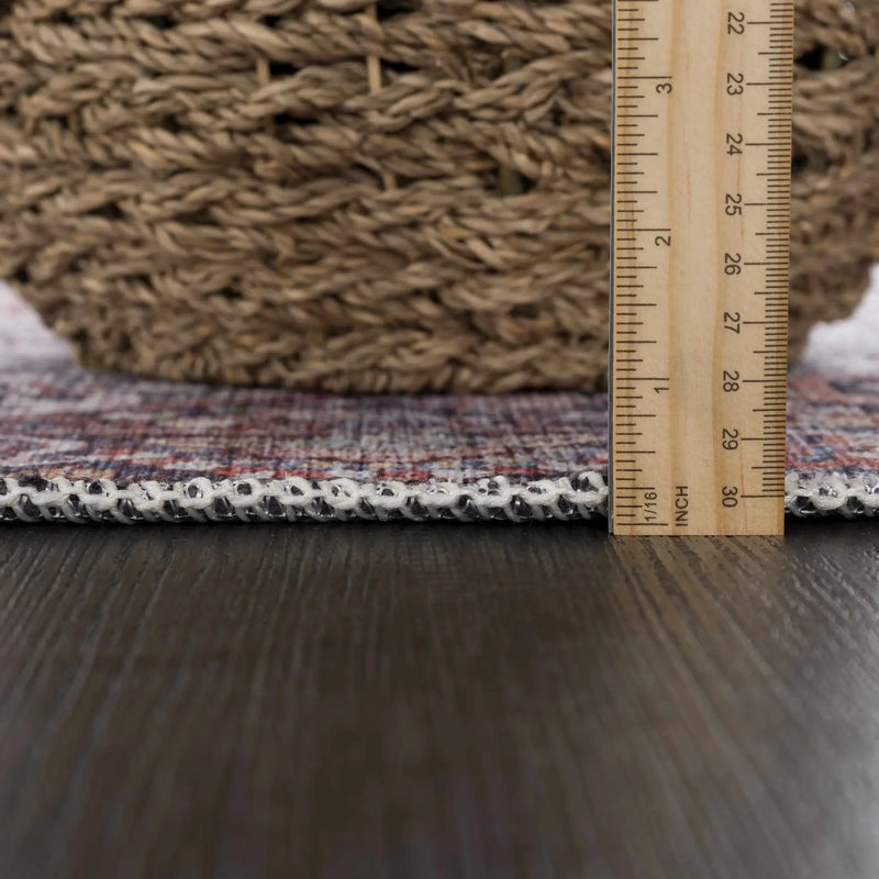 Red Cael Tumble Dry Washable Rug - Clearance by Boutique Rugs