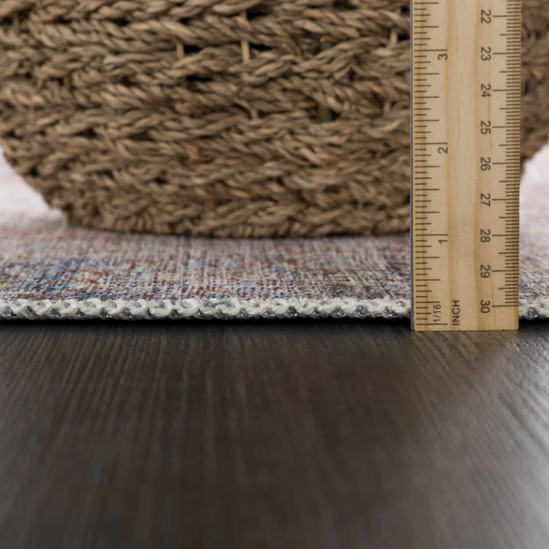 Rust Elki Vintage Medallion Washable Area Rug - Clearance by Boutique Rugs