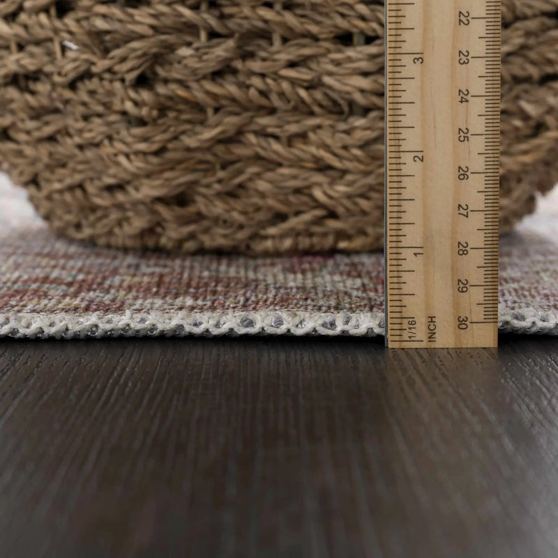 Rust Mair Traditional Washable Area Rug - Clearance by Boutique Rugs