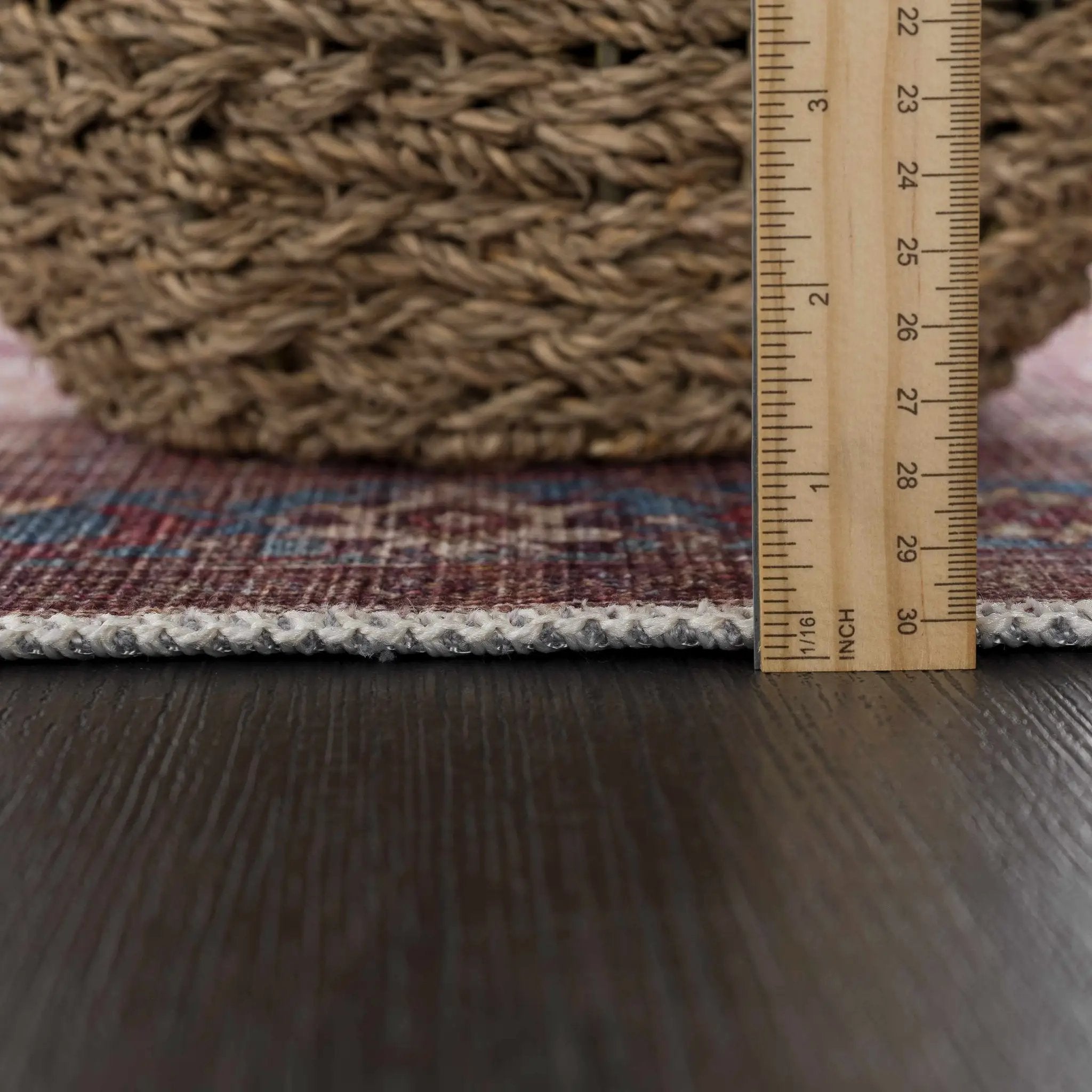 Rust Baki Traditional Washable Area Rug - Clearance by Boutique Rugs