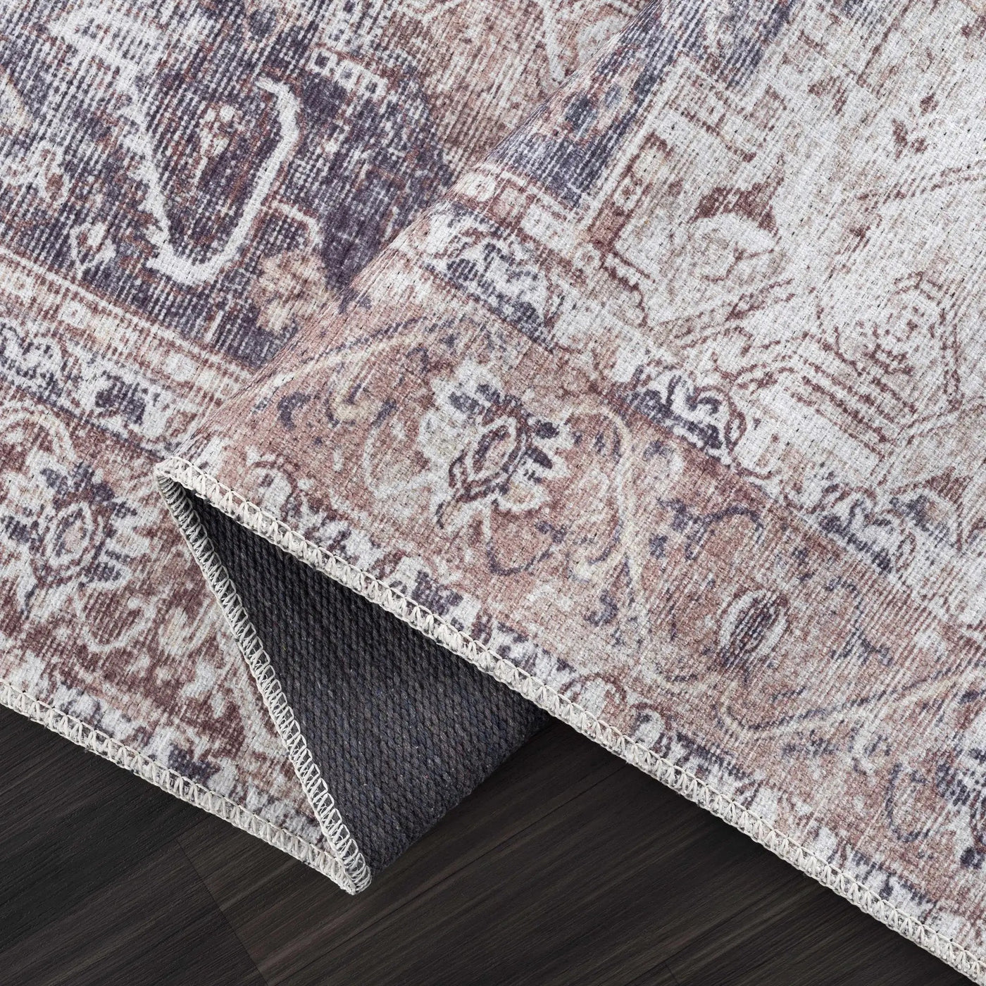 Beige Rosman Washable Area Rug - Clearance by Boutique Rugs