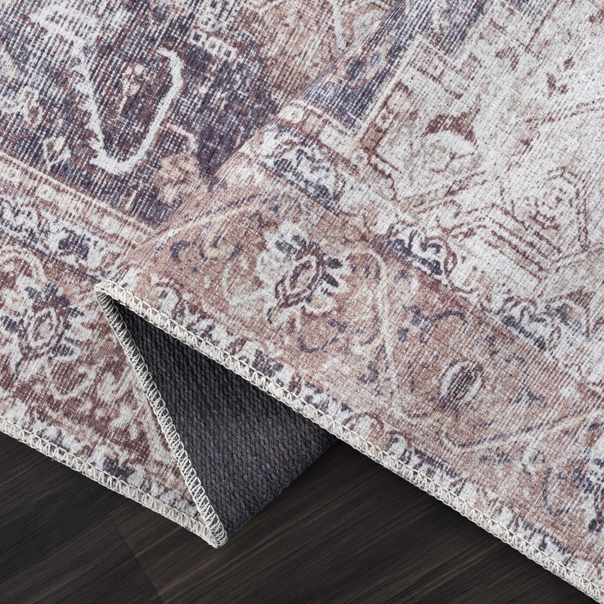 Beige Rosman Washable Area Rug - Clearance by Boutique Rugs