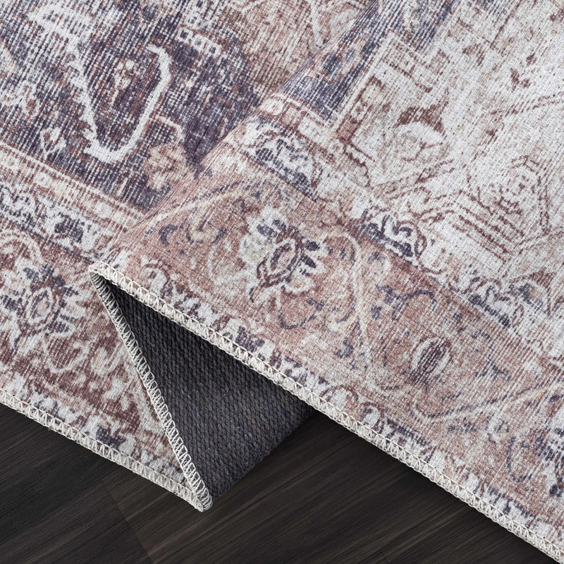 Beige Rosman Washable Area Rug - Clearance by Boutique Rugs