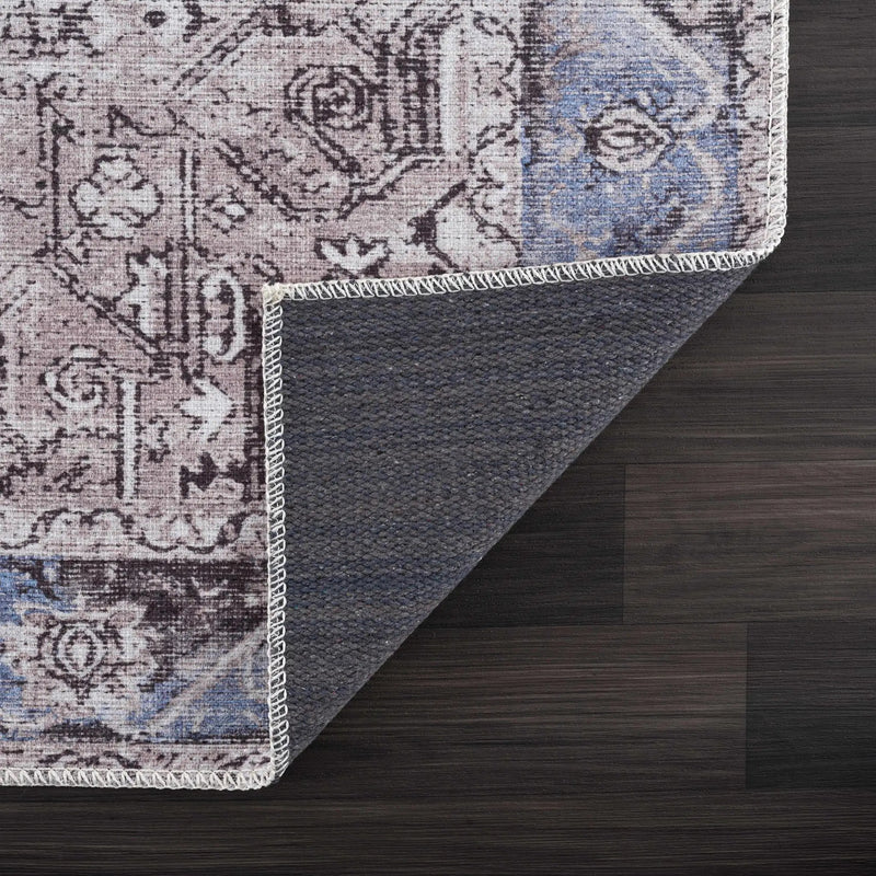 Rosman Blue&Beige - Promo Washable Area Rug - Clearance by Boutique Rugs
