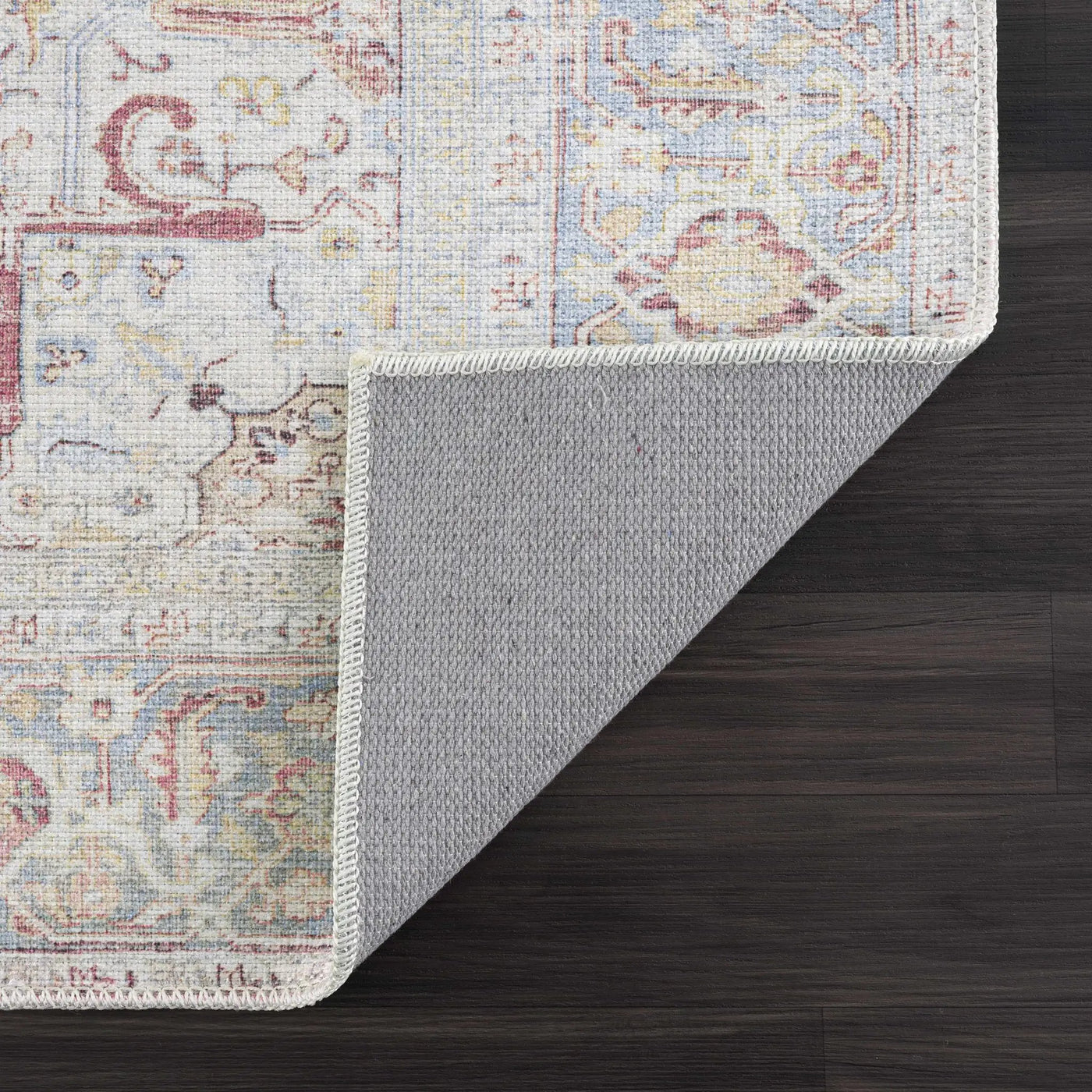 Cream Rust Leeston Washable Rug - Clearance by Boutique Rugs