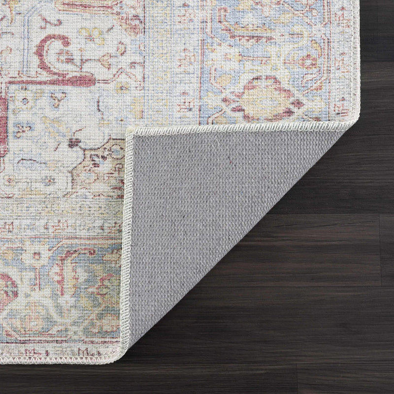 Cream Rust Leeston Washable Rug - Clearance by Boutique Rugs