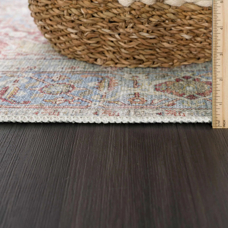 Cream Rust Leeston Washable Rug - Clearance by Boutique Rugs