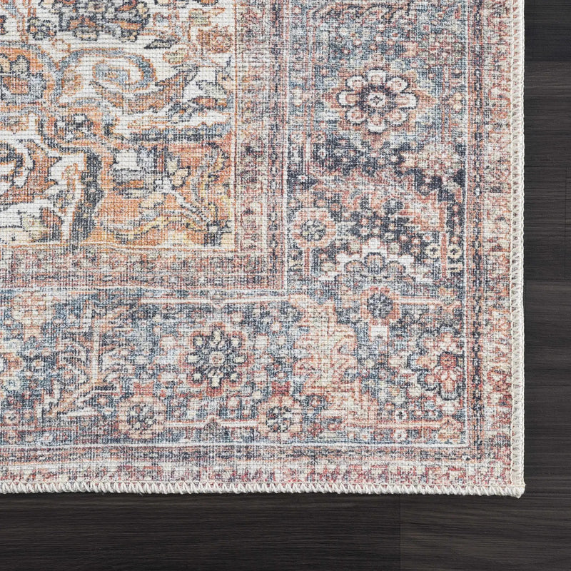 Rust Gardnertown Medallion Washable Area Rug - Clearance by Boutique Rugs