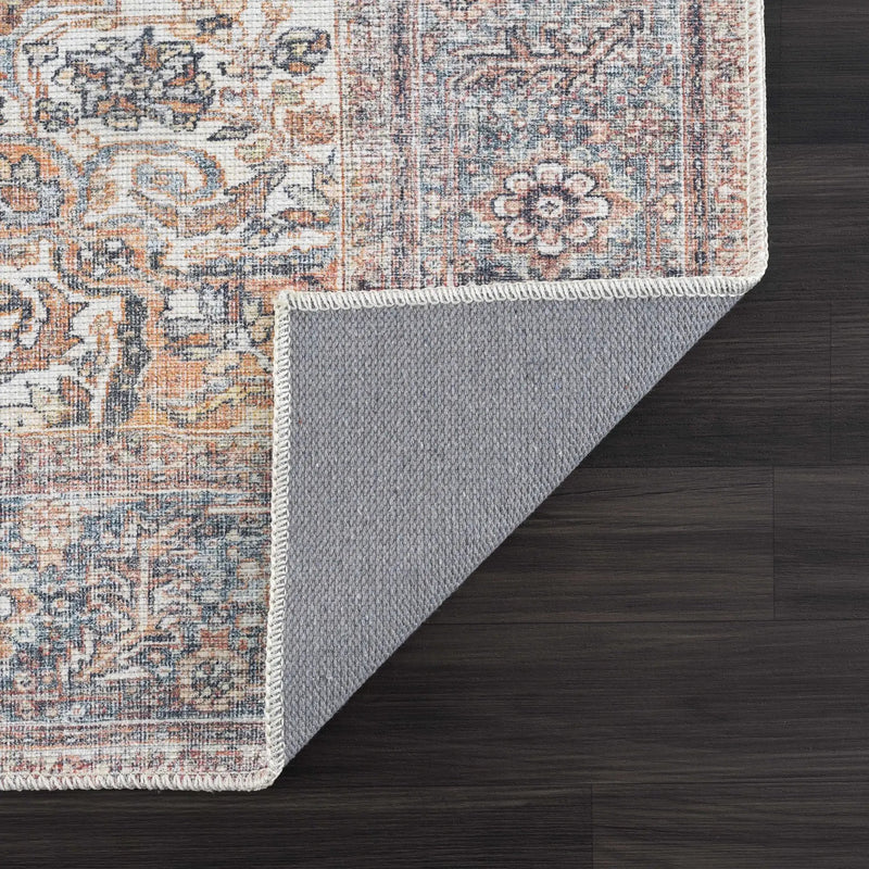 Rust Gardnertown Medallion Washable Area Rug - Clearance by Boutique Rugs