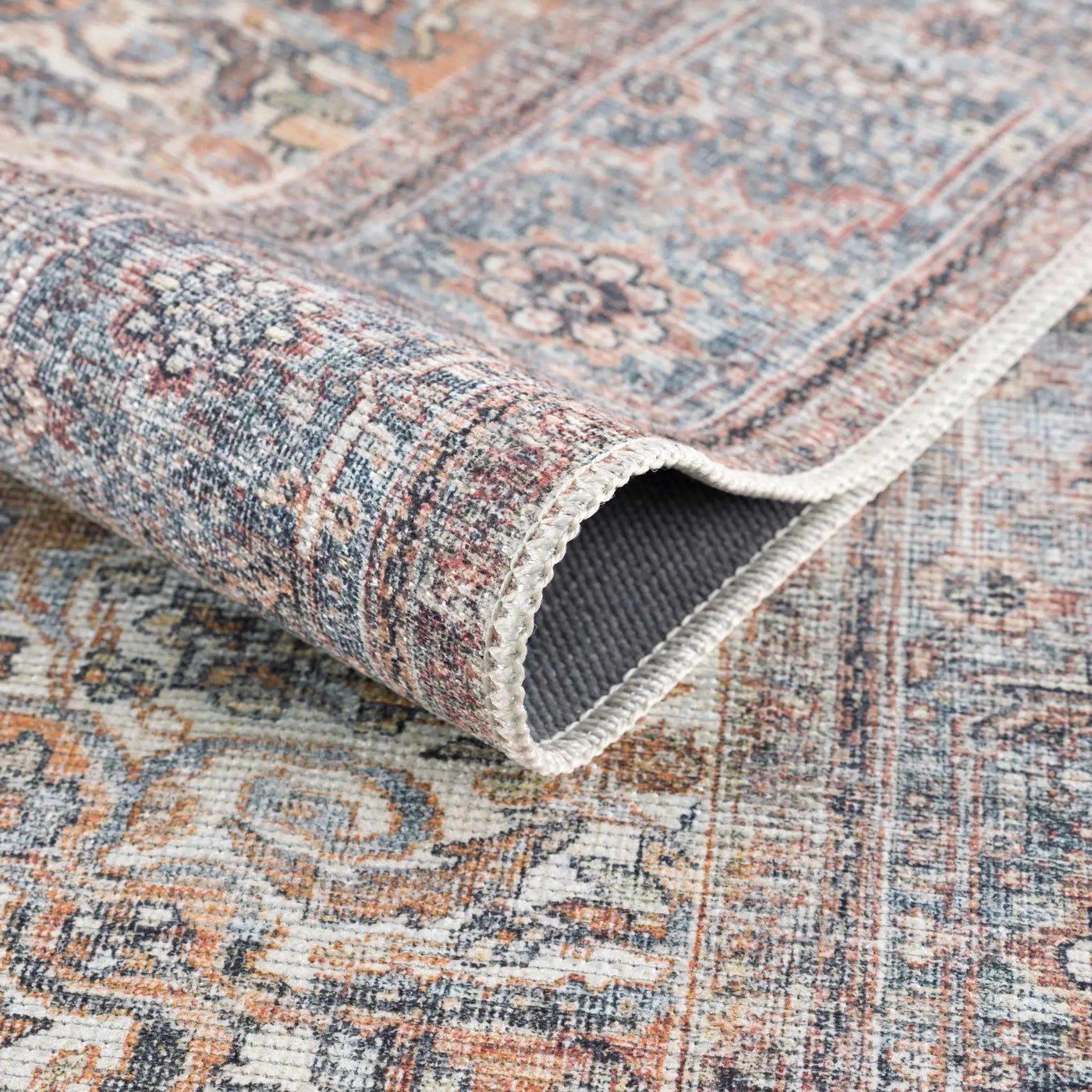 Rust Gardnertown Medallion Washable Area Rug - Clearance by Boutique Rugs