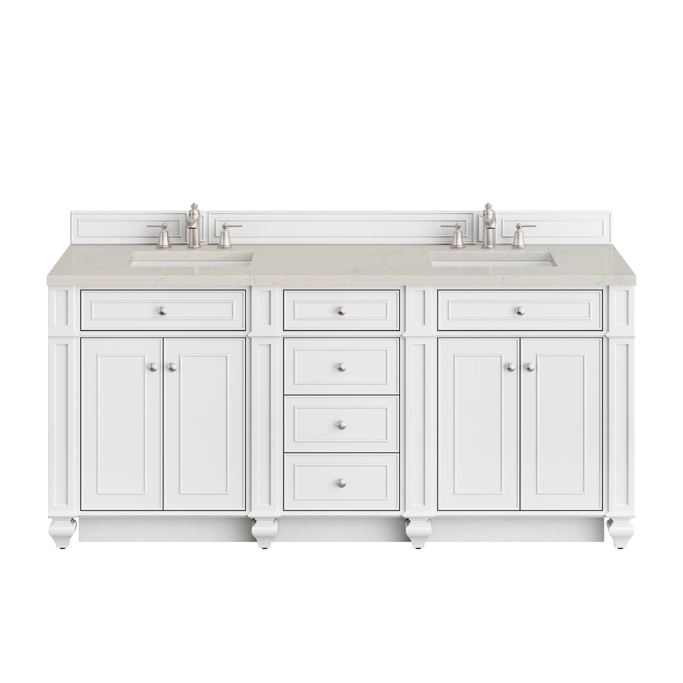 James Martin Bristol 72" Double Bathroom Vanity, Bright White by James Martin