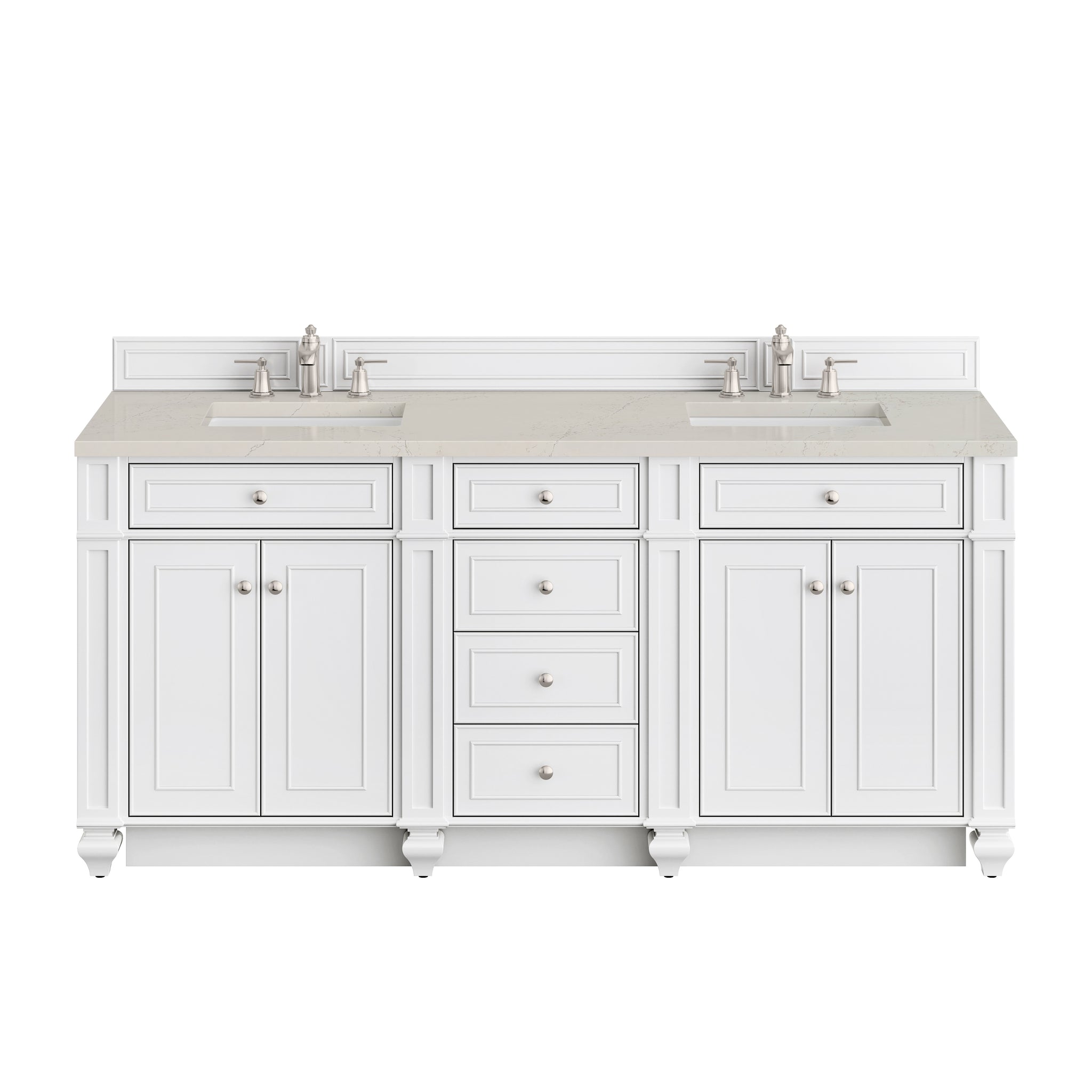 James Martin Bristol 72" Double Bathroom Vanity, Bright White by James Martin
