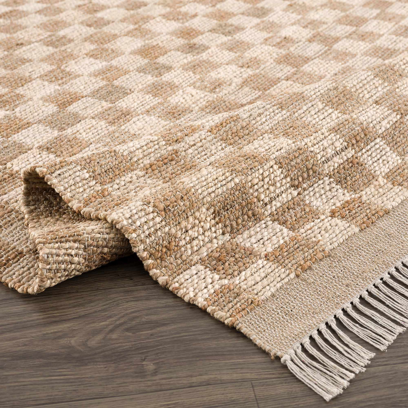 Ionut Checkered Jute Area Rug by Boutique Rugs
