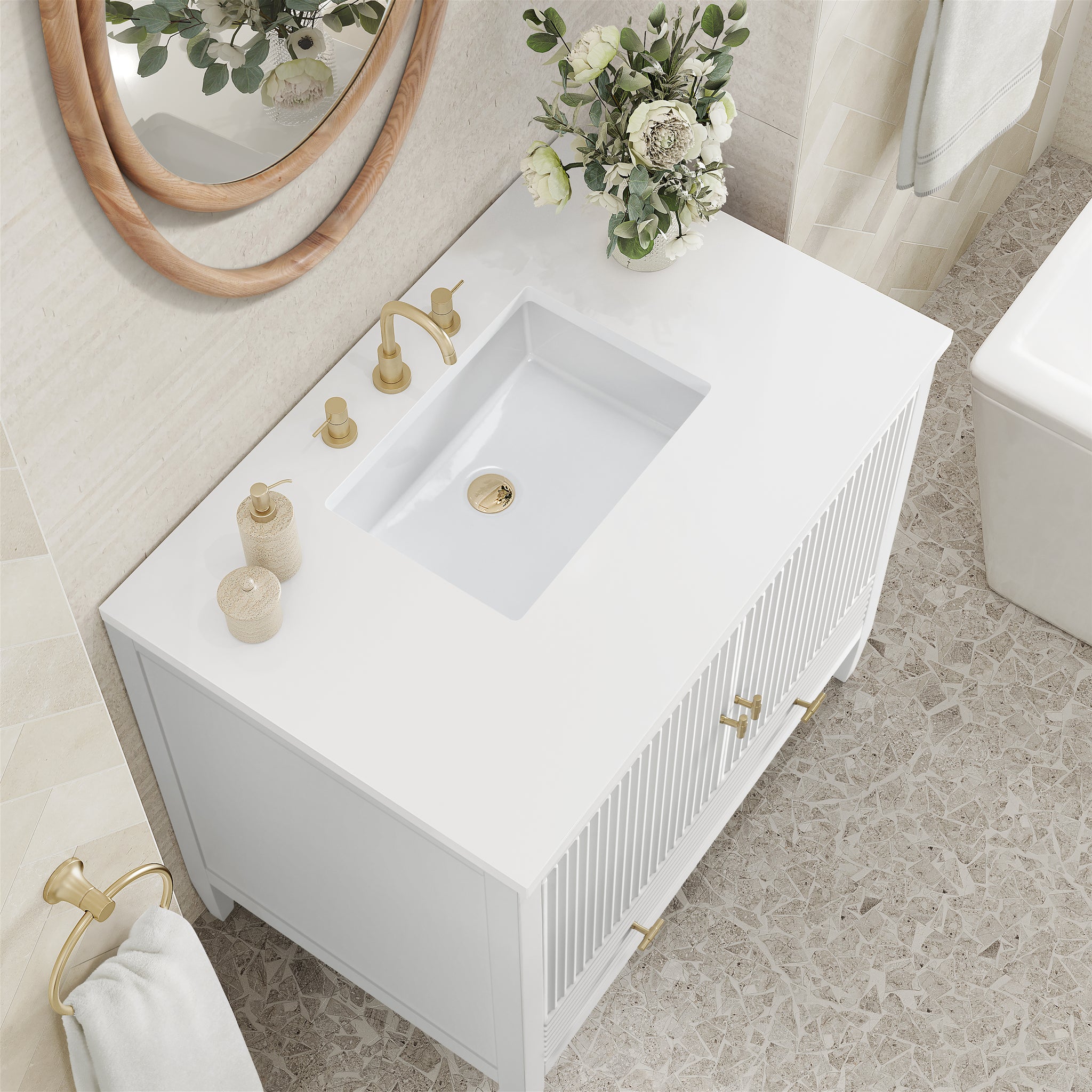 James Martin Myrrin 36" Single Bathroom Vanity, Bright White by James Martin