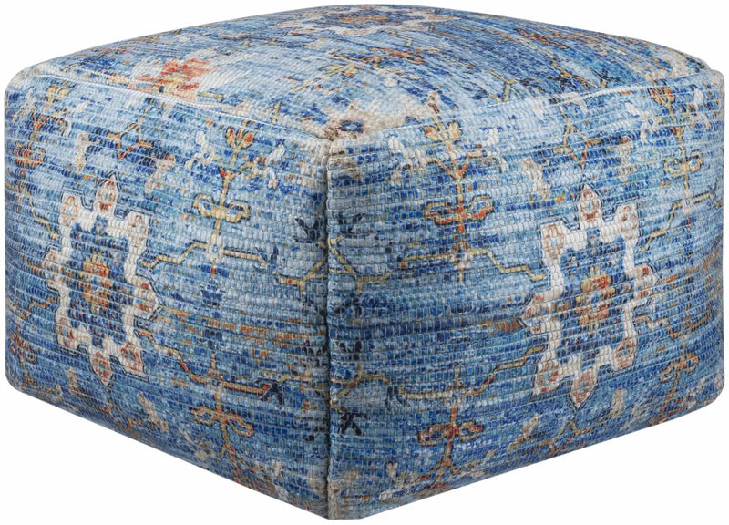 Cuddington Sky Blue Woven Pouf by Boutique Rugs