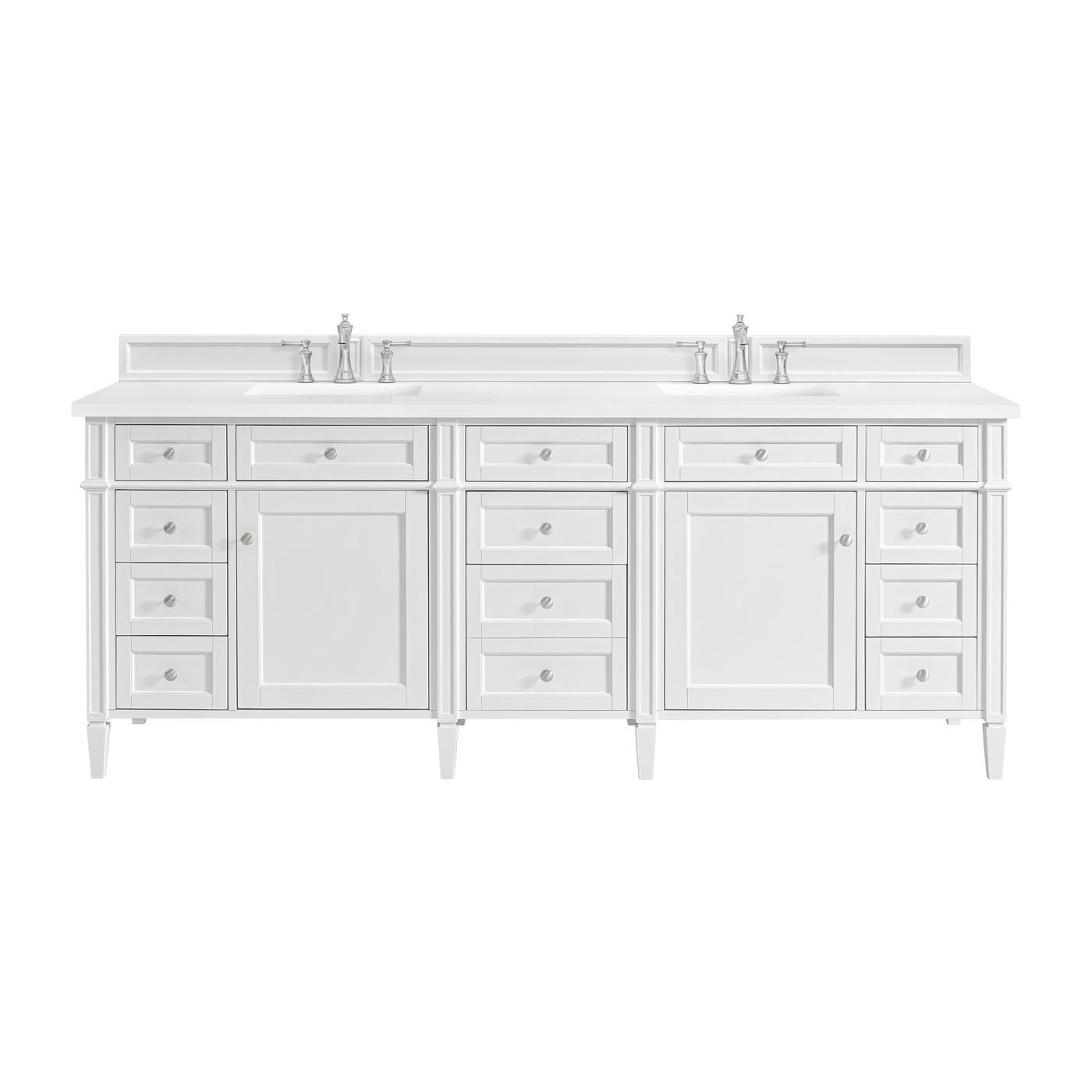 James Martin Brittany 84" Double Bathroom Vanity, Bright White by James Martin