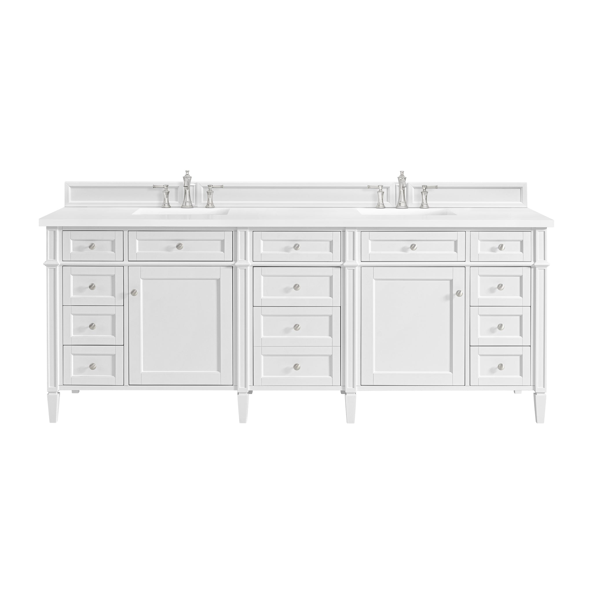 James Martin Brittany 84" Double Bathroom Vanity, Bright White by James Martin