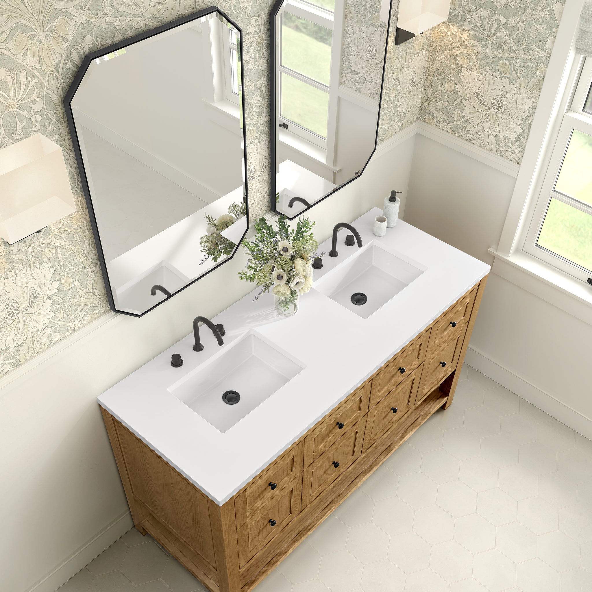 James Martin Breckenridge 60" Double Bathroom Vanity, Light Natural Oak, view 36