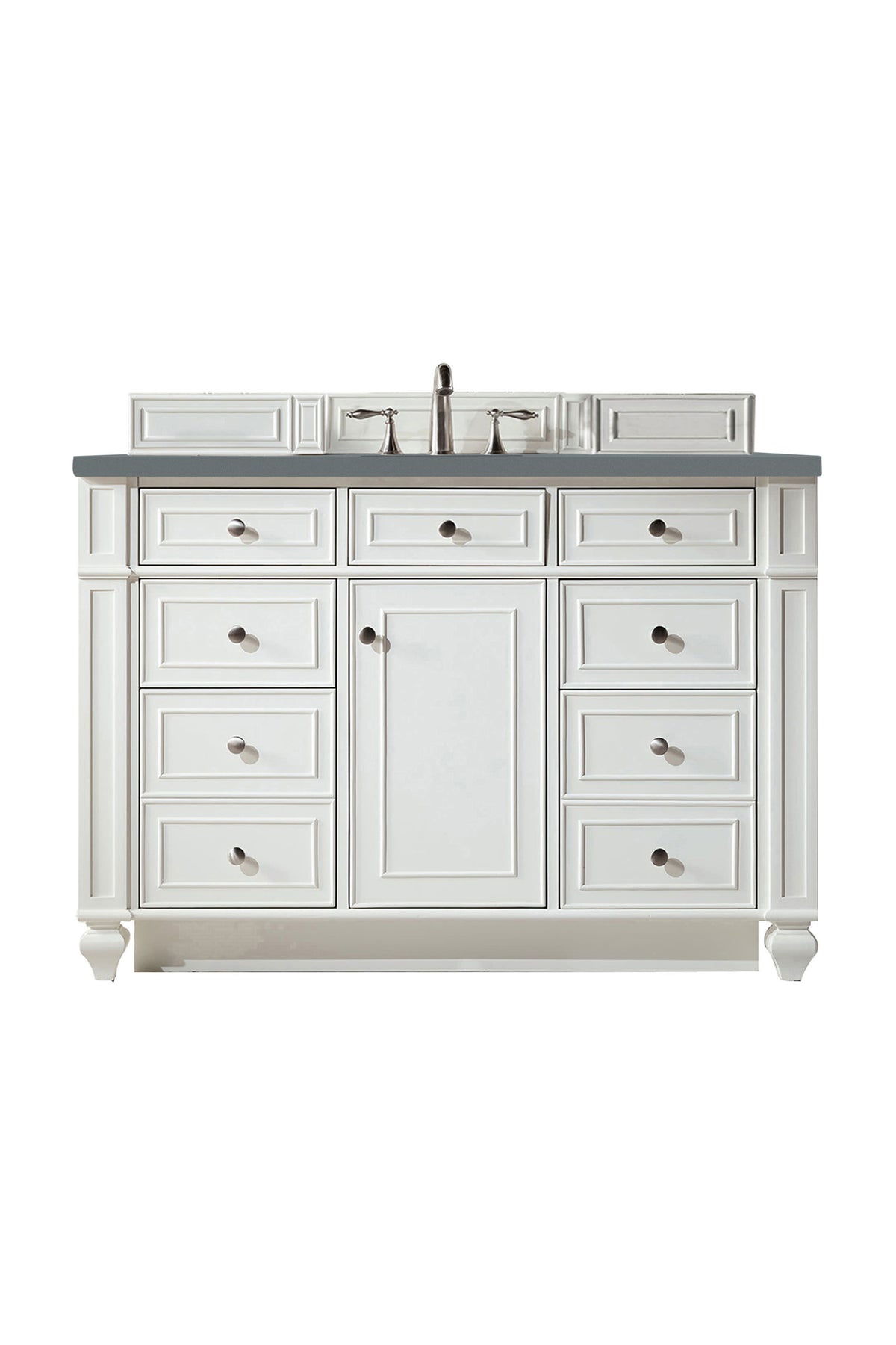 James Martin Bristol 48" Single Bathroom Vanity, Bright White with Cala Blue countertop