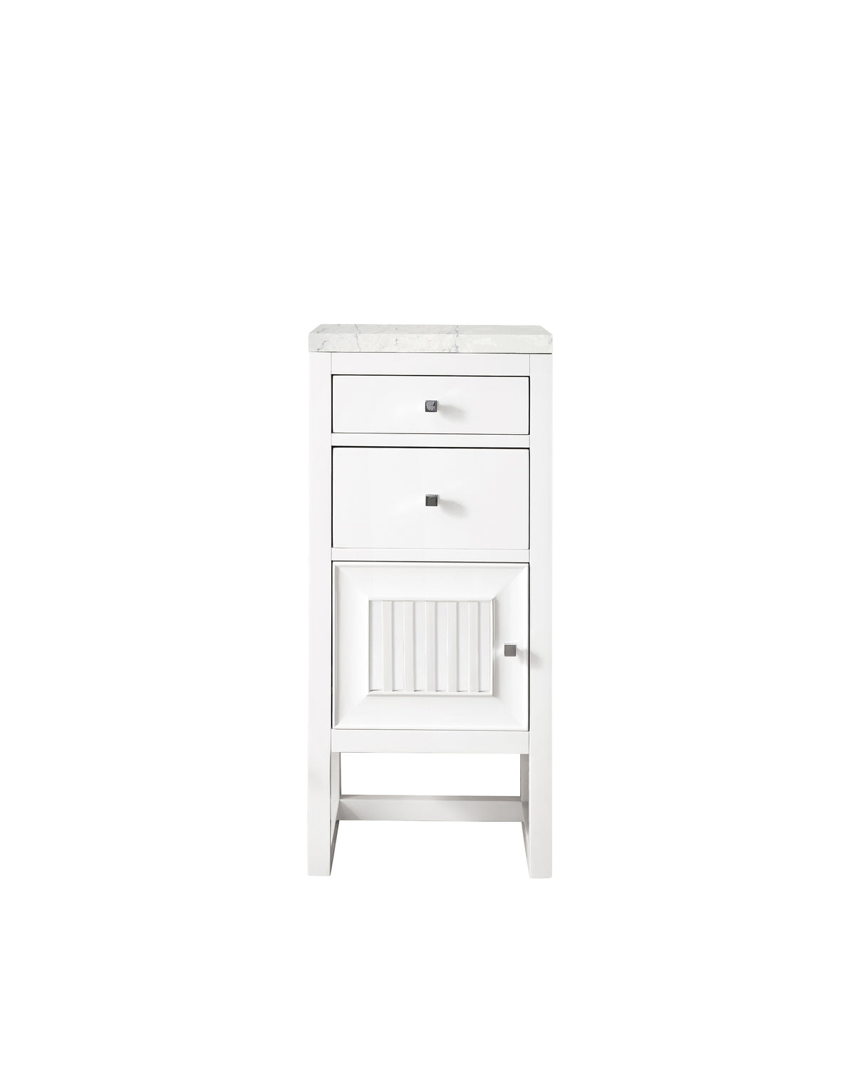 James Martin Athens 15" Base Cabinet, Glossy White with Eternal Jasmine Pearl countertop