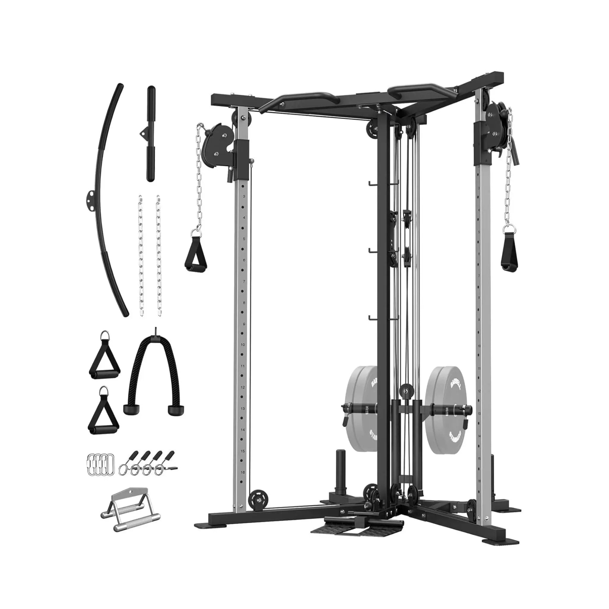 Rovix Dual Pulley Cable Crossover Machine With Pull Up And LAT Bar (SAK98124) by SAKSBY WHOLESALE