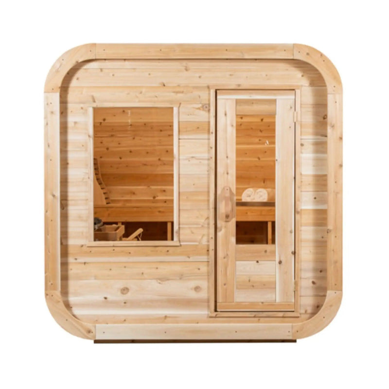 Dundalk Leisurecraft 4-Person Canadian Timber Luna Cube Sauna With Sloped Roof And Front Window [CTC22LU] (SAK96475) by SAKSBY WHOLESALE