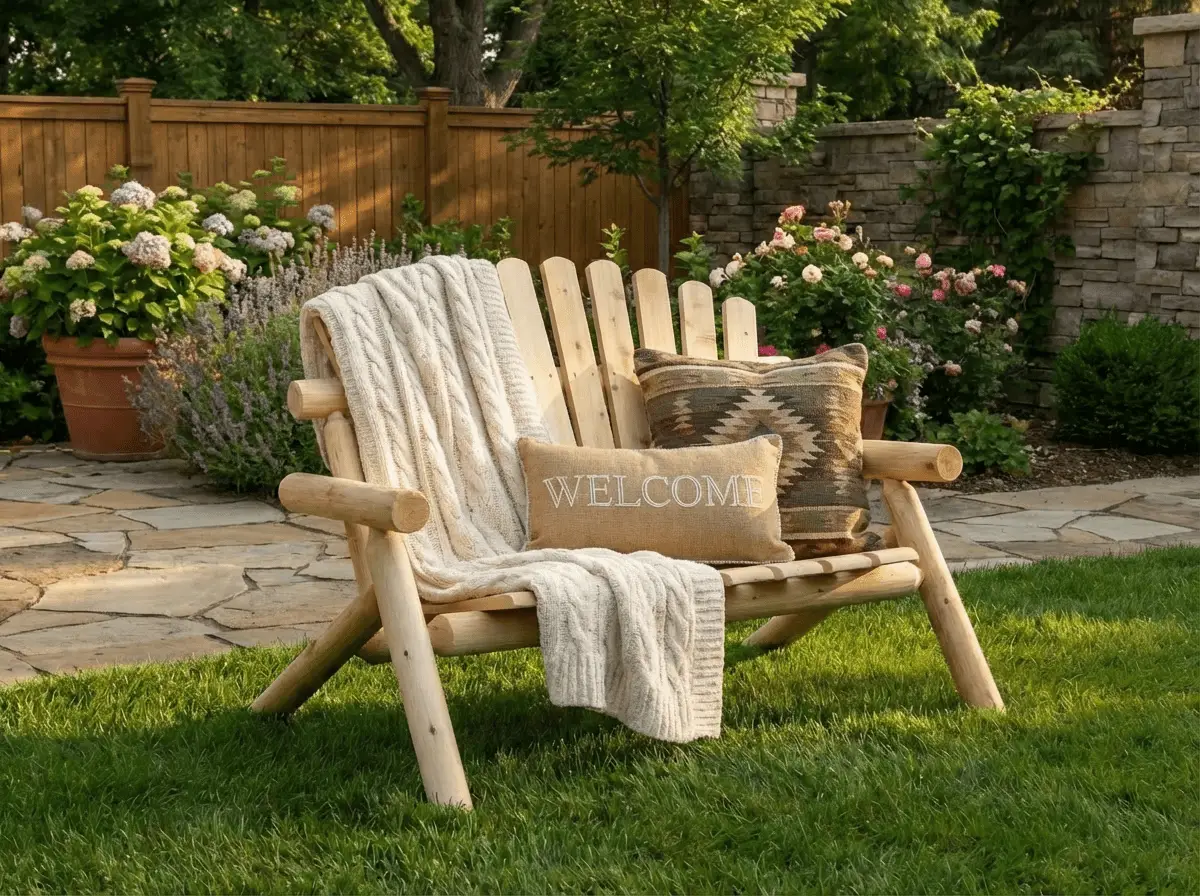 Durable Outdoor Wooden Bench by Cedar Creek Rustic Furniture
