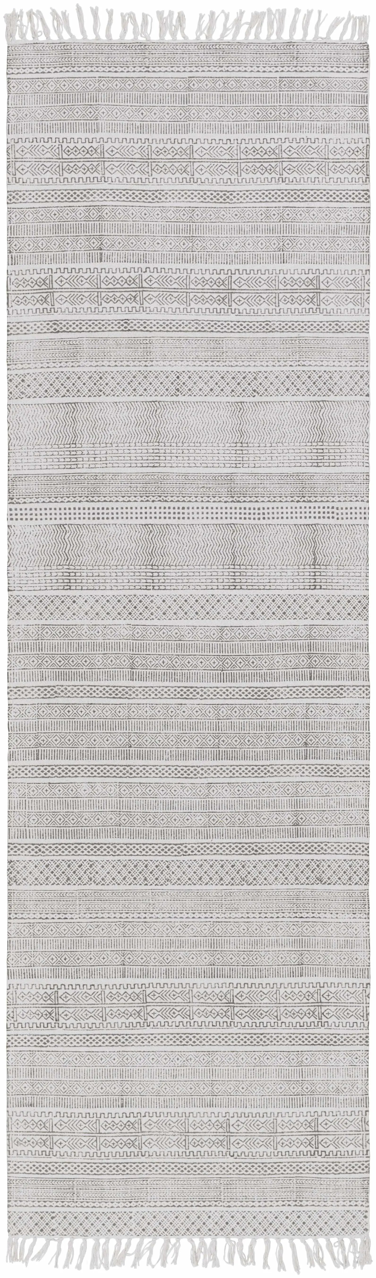 Durbin Off-White Cotton Flatweave Carpet - Clearance by Boutique Rugs
