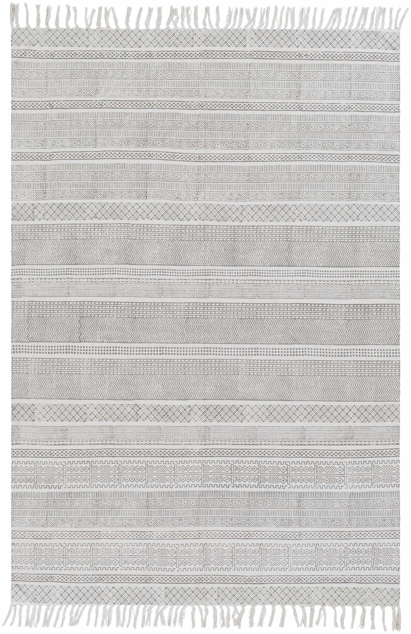 Durbin Off-White Cotton Flatweave Carpet - Clearance by Boutique Rugs
