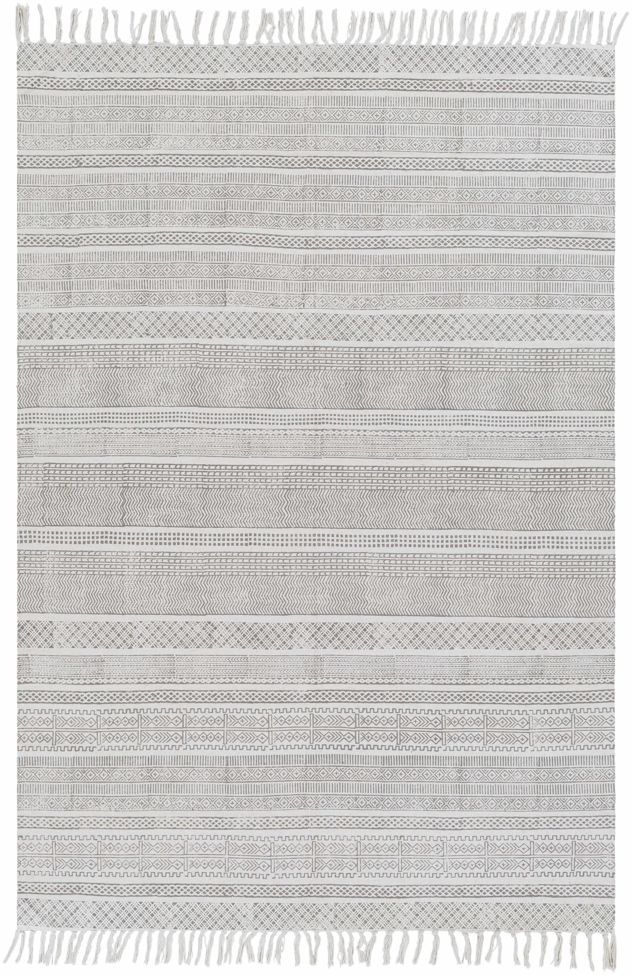 Durbin Off-White Cotton Flatweave Carpet - Clearance by Boutique Rugs