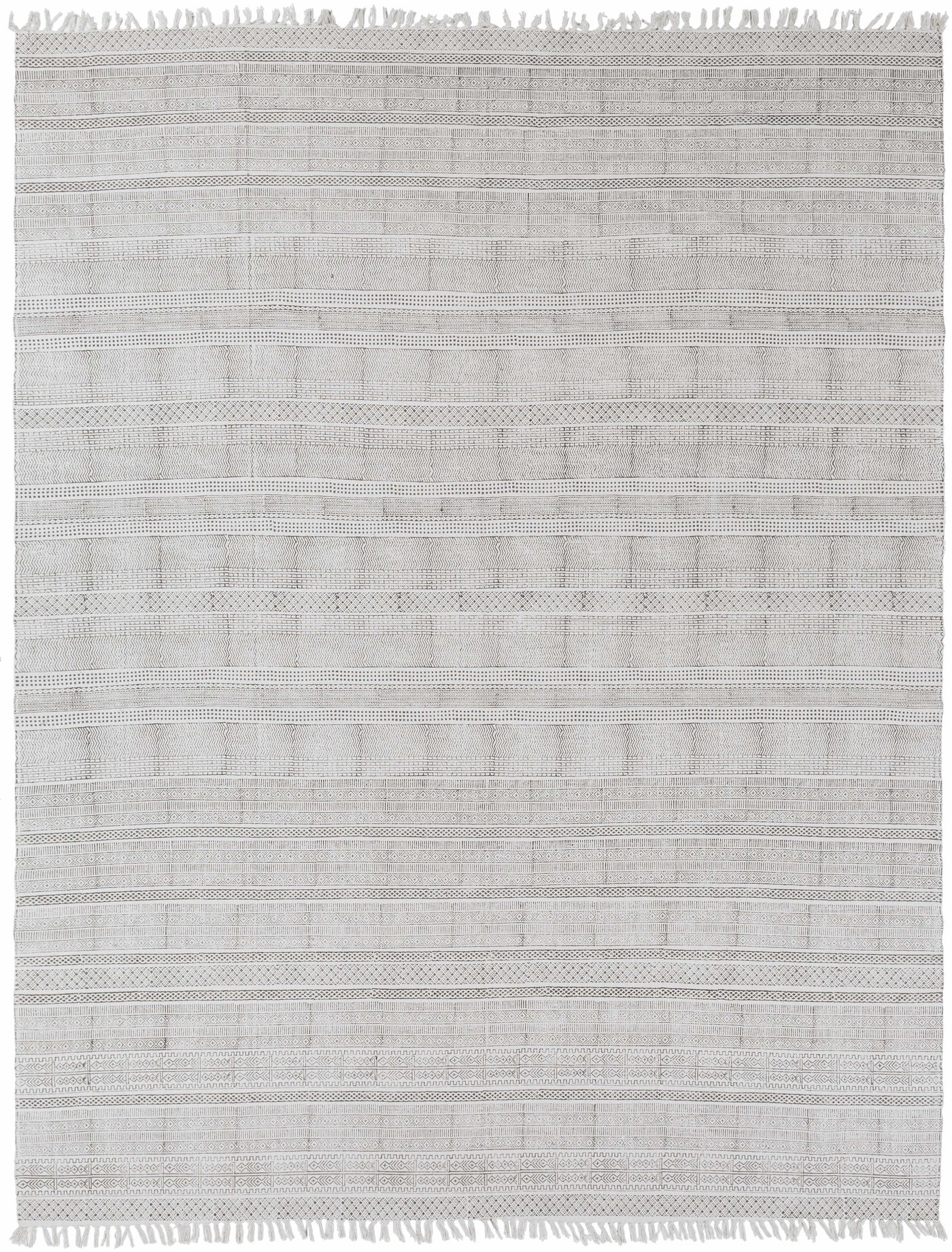 Durbin Off-White Cotton Flatweave Carpet - Clearance by Boutique Rugs
