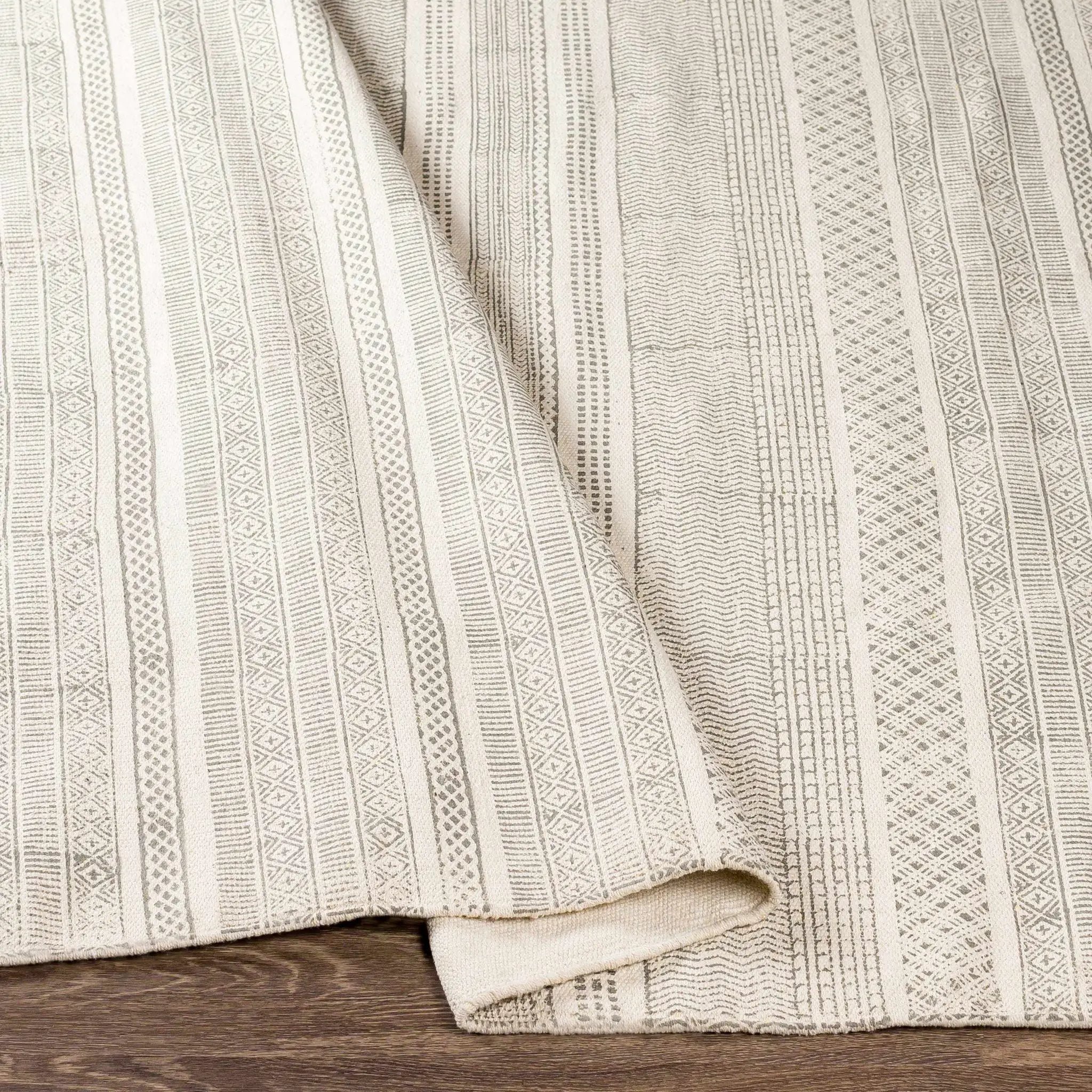 Durbin Off-White Cotton Flatweave Carpet - Clearance by Boutique Rugs