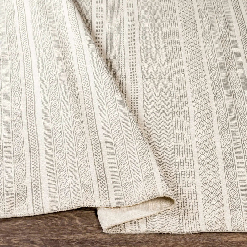 Durbin Off-White Cotton Flatweave Carpet - Clearance by Boutique Rugs