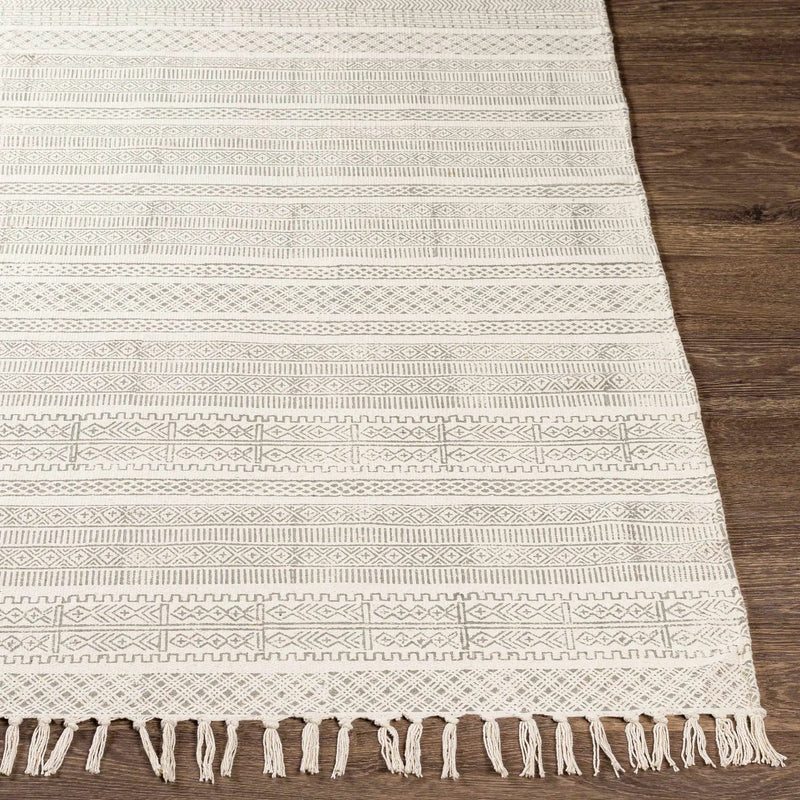 Durbin Off-White Cotton Flatweave Carpet - Clearance by Boutique Rugs