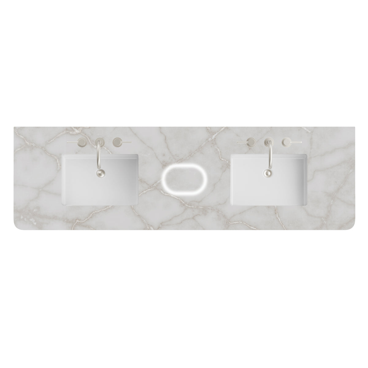James Martin 72" Single Vanity Top with Victorian Silver (FreePower) countertop