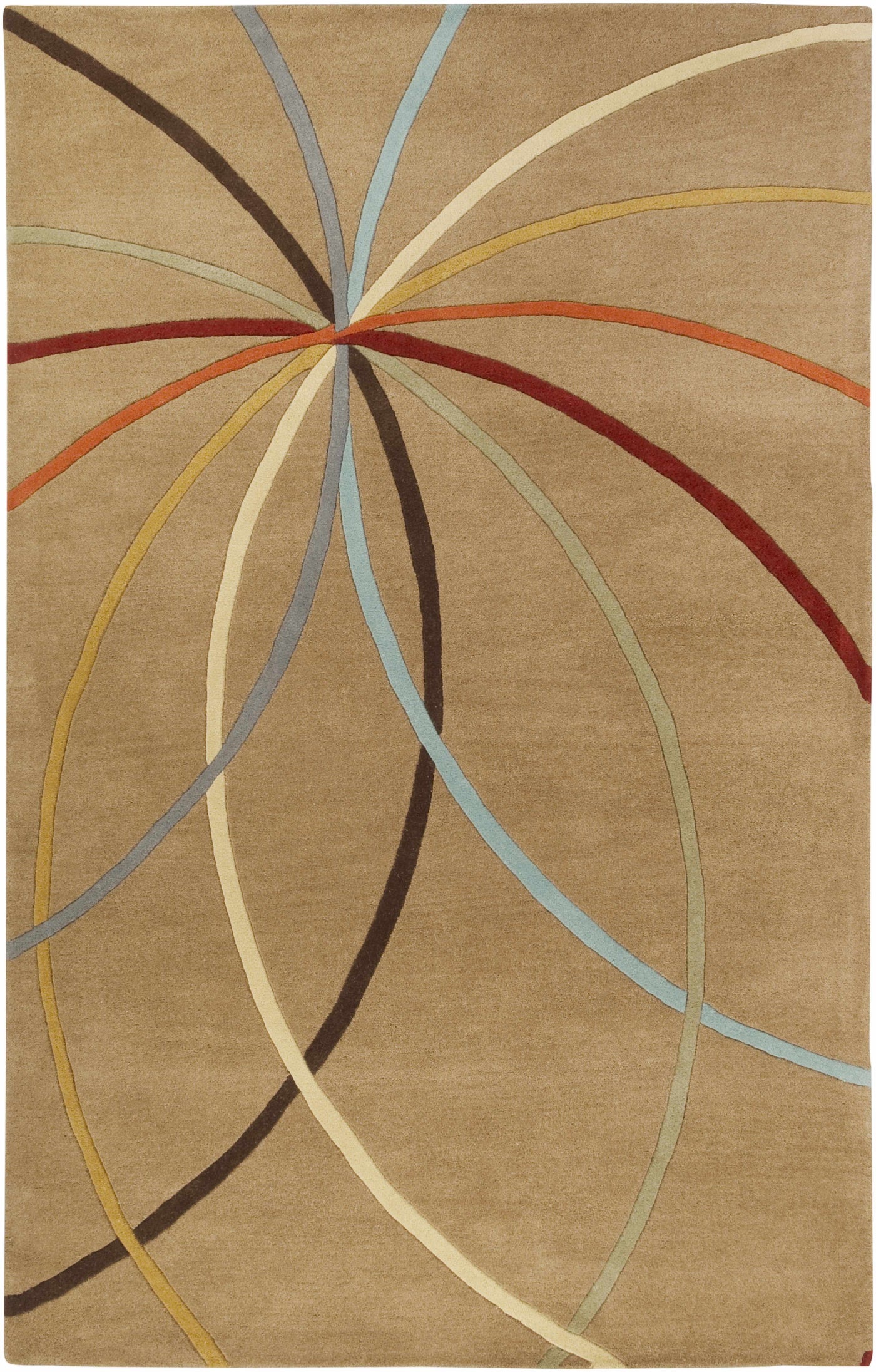 Davison Brown Geometric Modern Wool Rug by Boutique Rugs