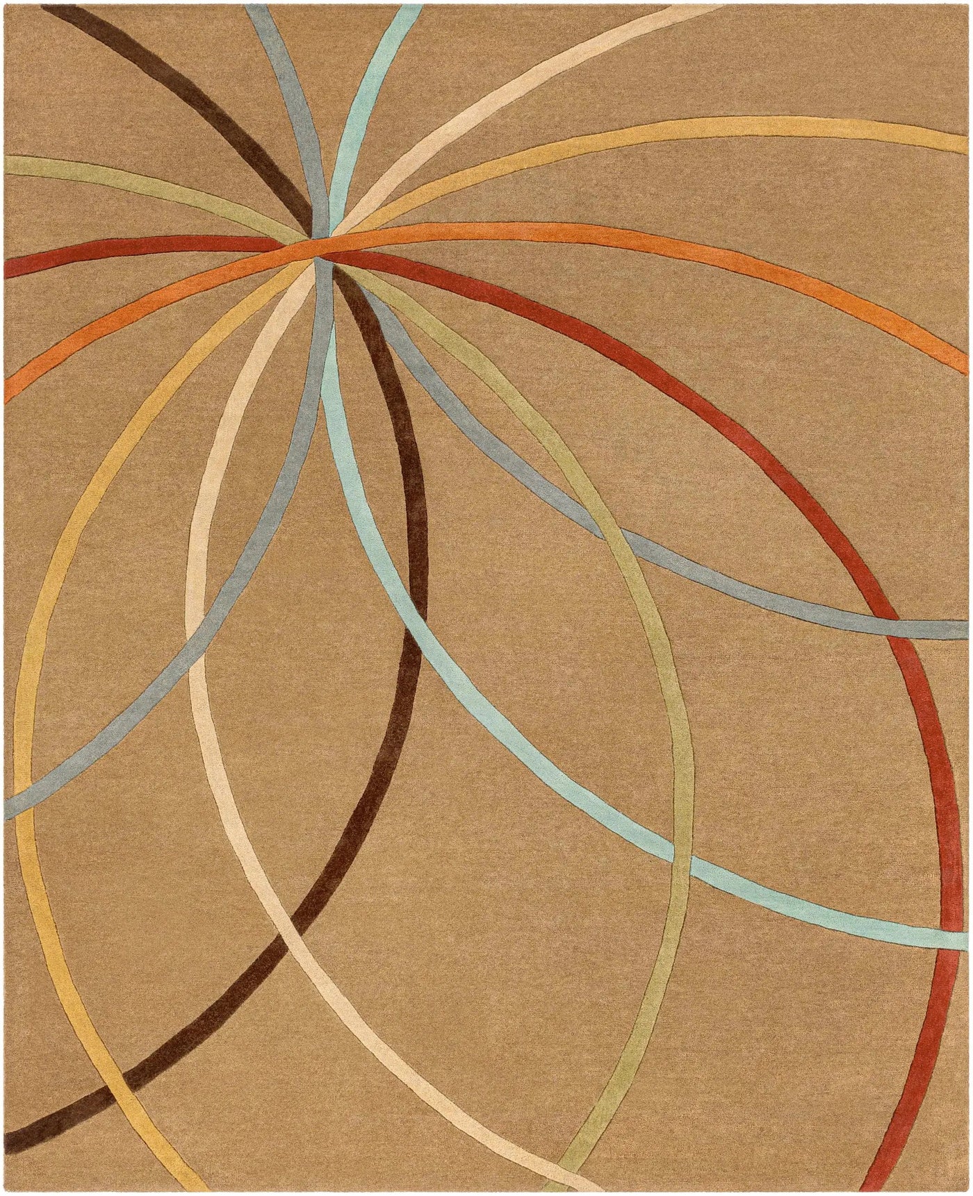 Davison Brown Geometric Modern Wool Rug by Boutique Rugs