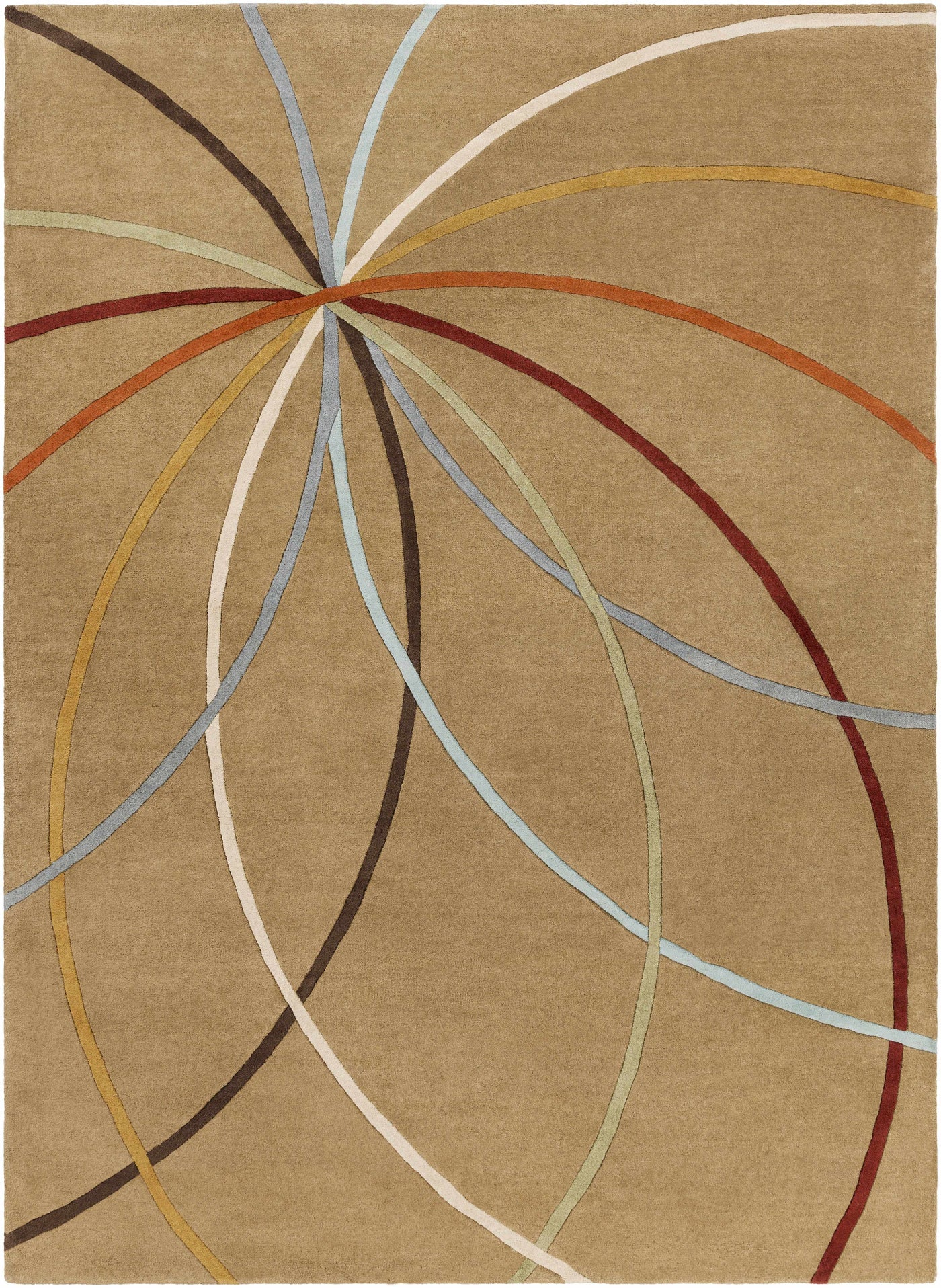 Davison Brown Geometric Modern Wool Rug by Boutique Rugs