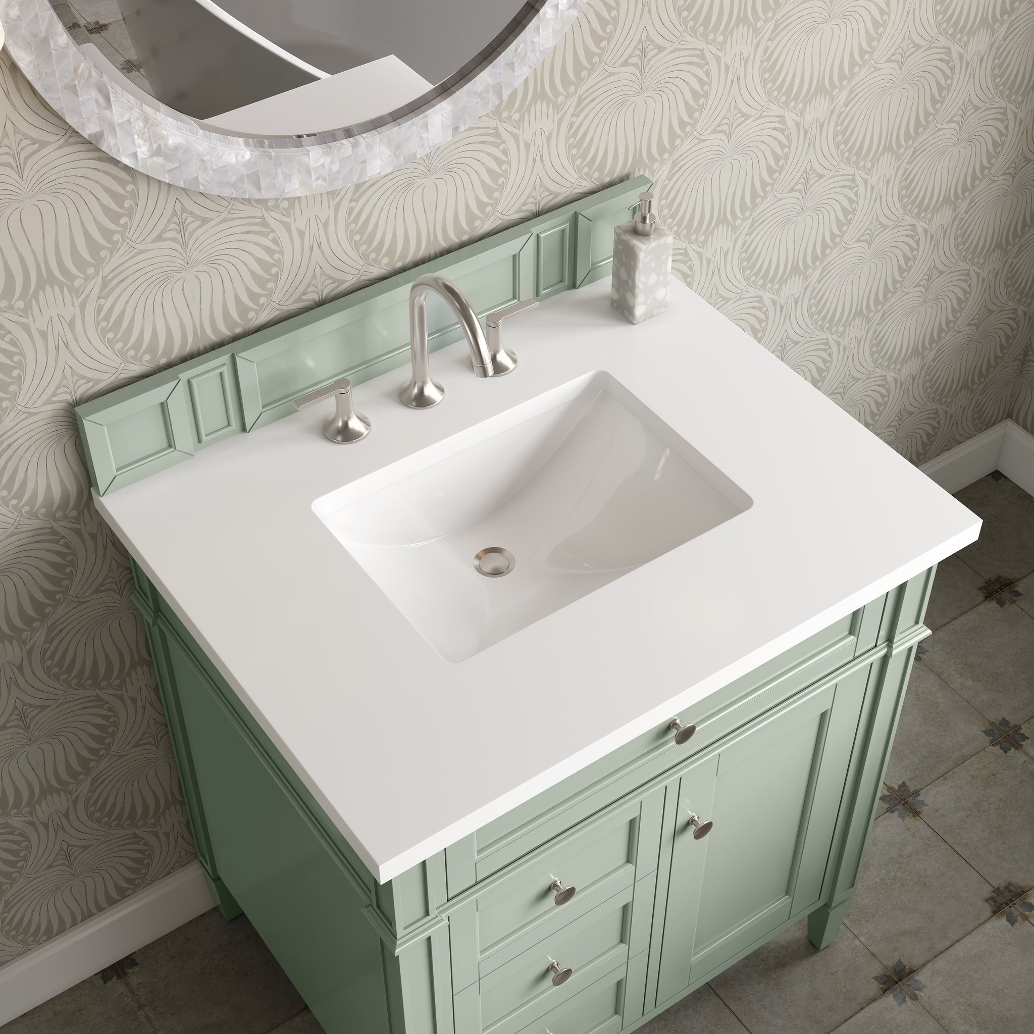 James Martin Brittany 30" Single Bathroom Vanity, Sage Green by James Martin
