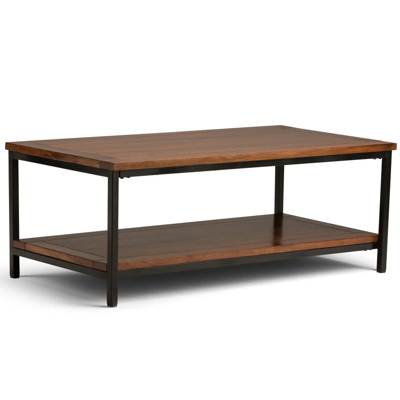 Skyler 48 Inch Wide Solid Mango Wood Coffee Table in Dark by HouseOfZazla
