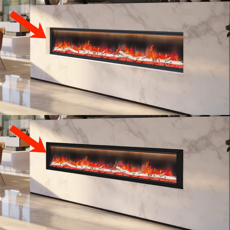 Dynasty Allegro 76-Inch Black Smart Linear Electric Fireplace [DY-BFM76] (SAK56392) by SAKSBY WHOLESALE