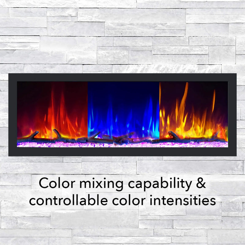Dynasty Cascade 52-Inch Recessed Smart Linear Electric Fireplace With Dynasty App [DY-BTX52] (SAK73485) by SAKSBY WHOLESALE