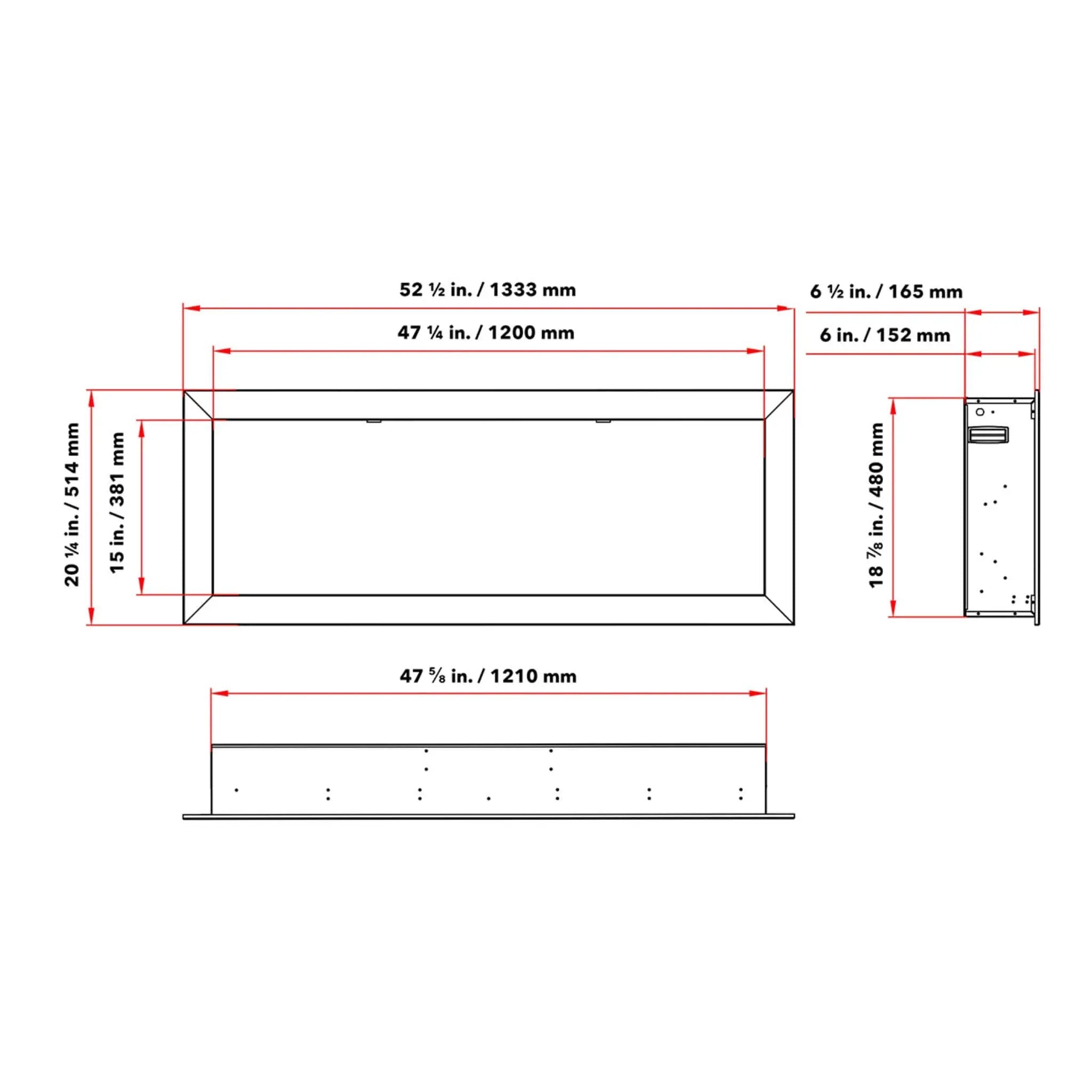 Dynasty Cascade 52-Inch Recessed Smart Linear Electric Fireplace With Dynasty App [DY-BTX52] (SAK73485) by SAKSBY WHOLESALE